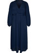 Maxi dress with a wrap-over neckline and long sleeves, Blue, Packshot image number 0