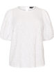 Structured blouse with short sleeves, White, Packshot image number 0