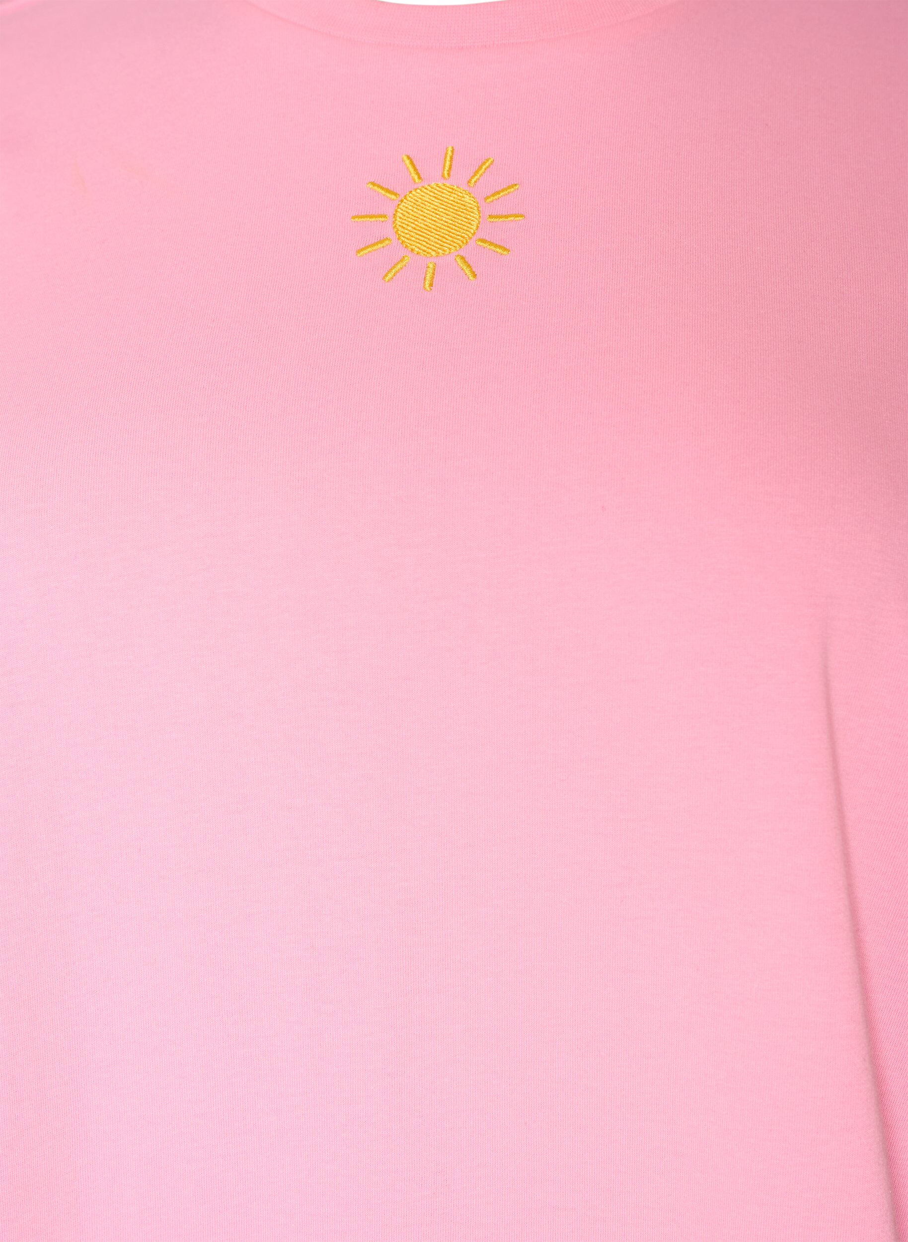 Zizzifashion Organic cotton T-shirt with text motif, Pink, Packshot image number 2