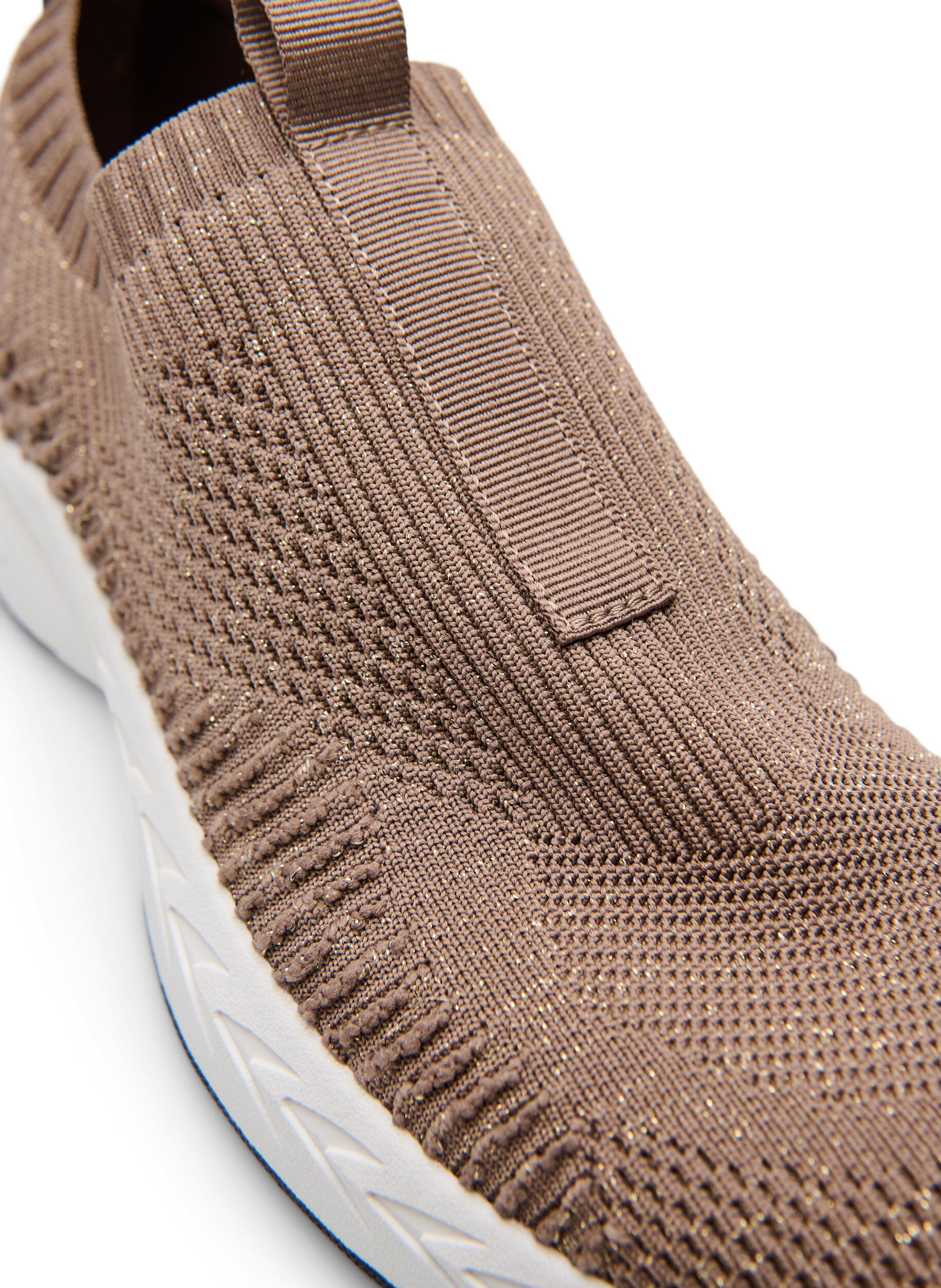 Zizzifashion Stretch-knit trainers with glitter thread, Brown, Packshot image number 3