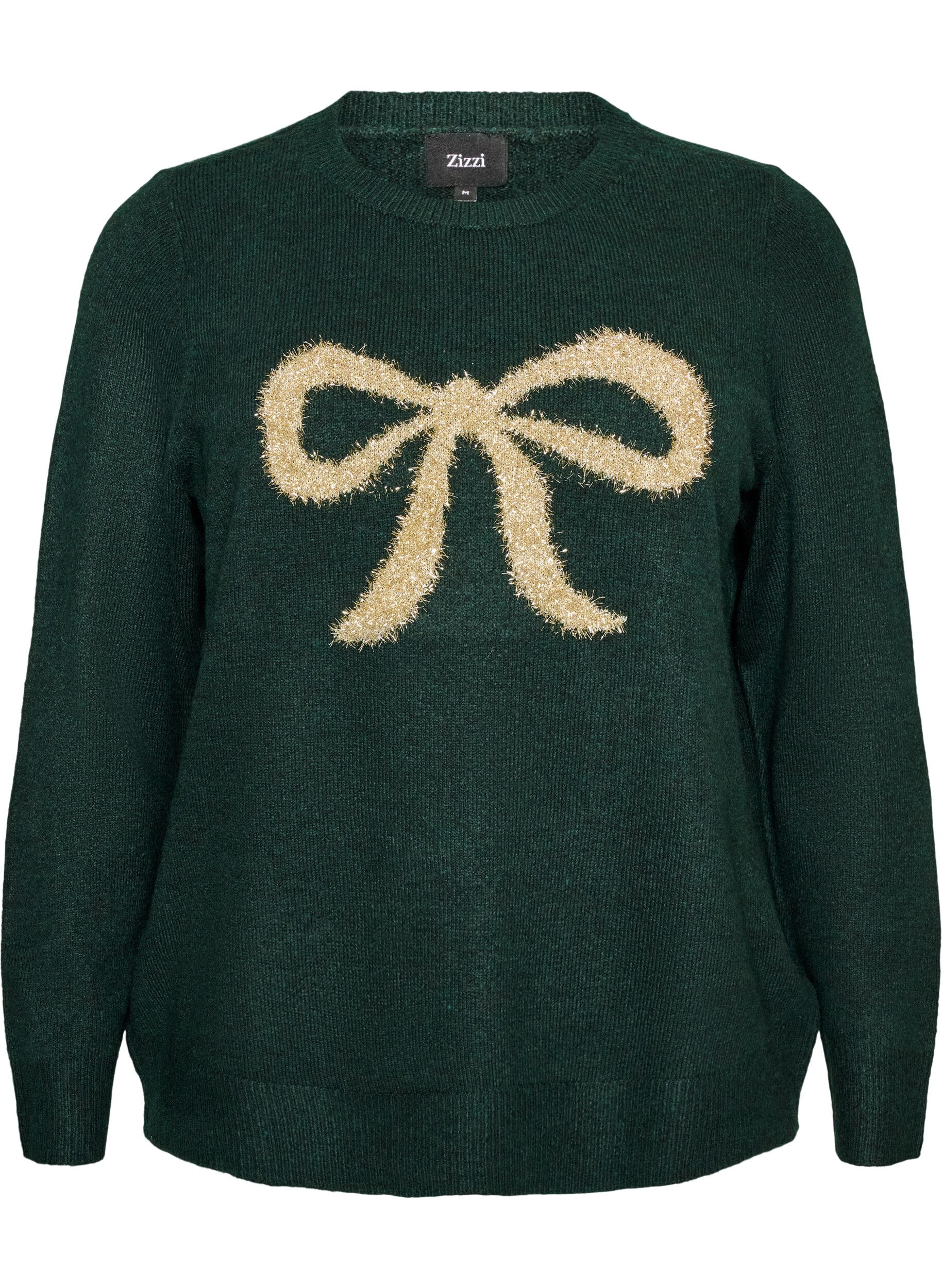 Knitted blouse with glitter bow