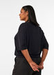 Jersey blouse with elbow-length balloon sleeves, Black, Model image number 2