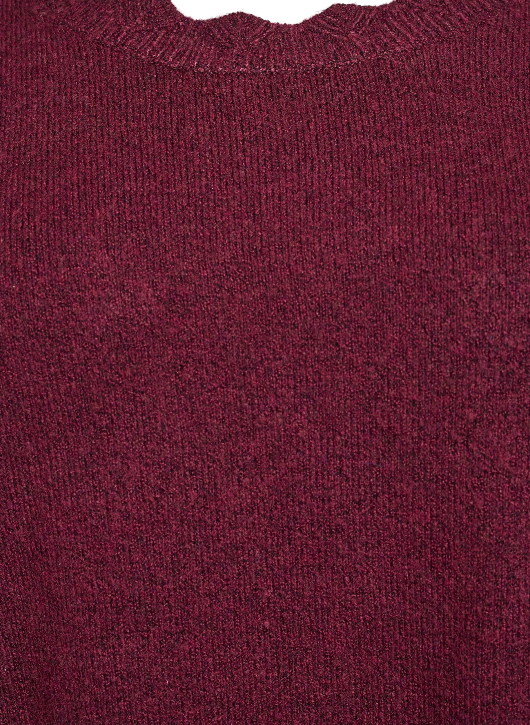 Zizzifashion Knitted blouse with wavy edges, Dark Bordeaux, Packshot image number 2
