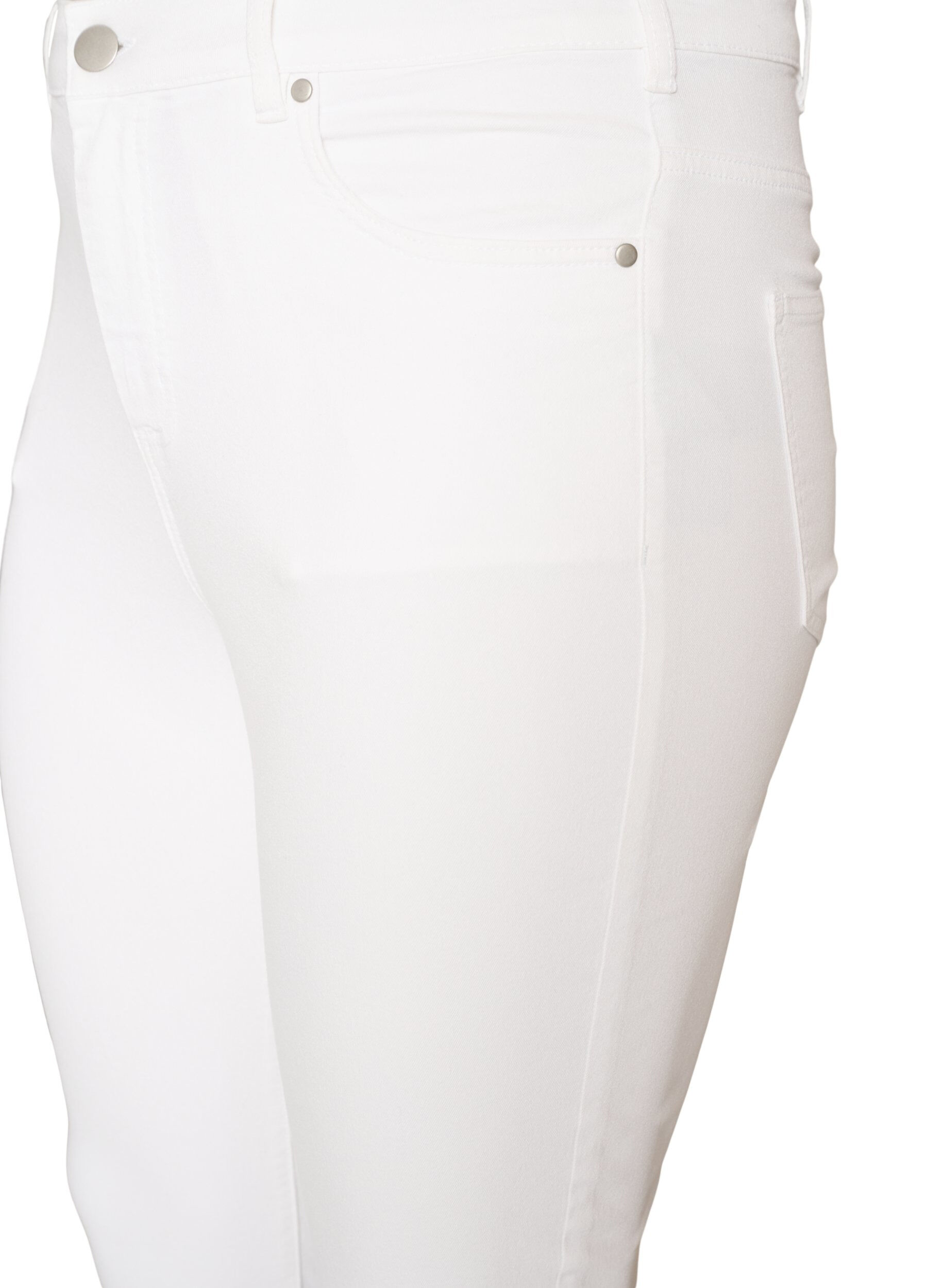 Zizzifashion Amy high-waisted super slim fit jeans, White, Packshot image number 2