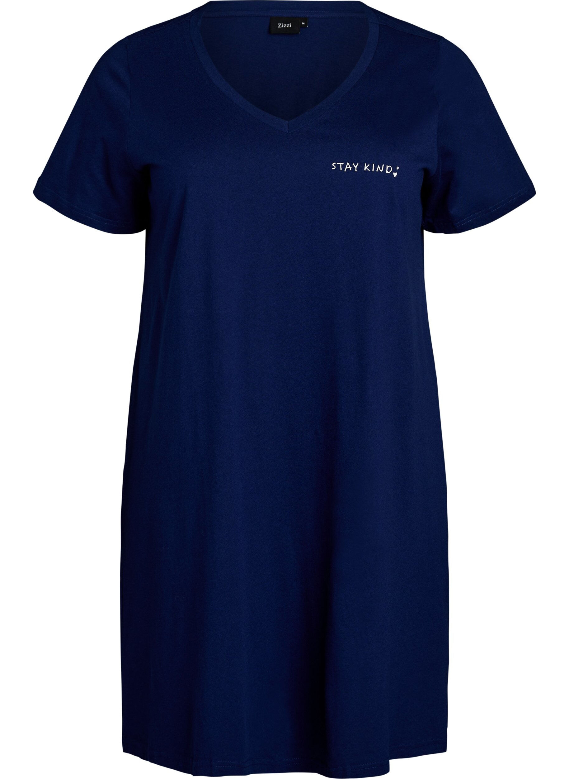 Organic cotton nightdress with V-neck