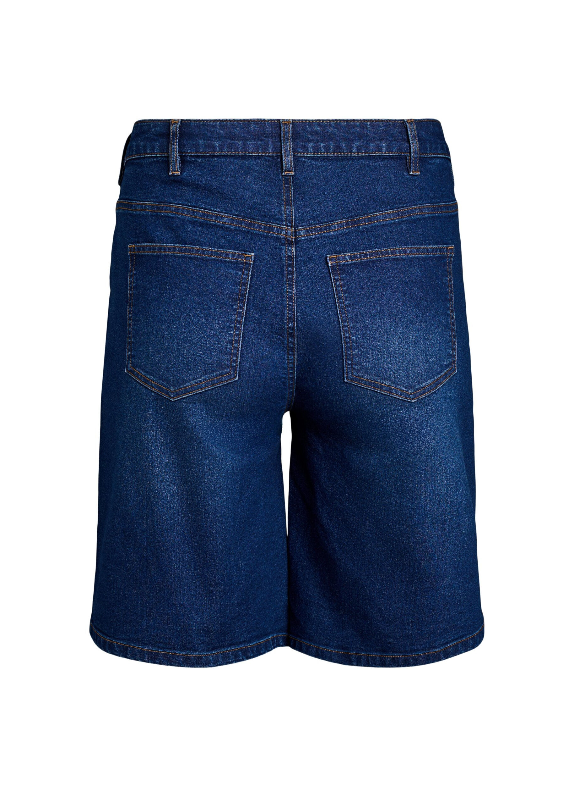 Zizzifashion FLASH - Loose denim shorts with high waist, Blue, Packshot image number 1