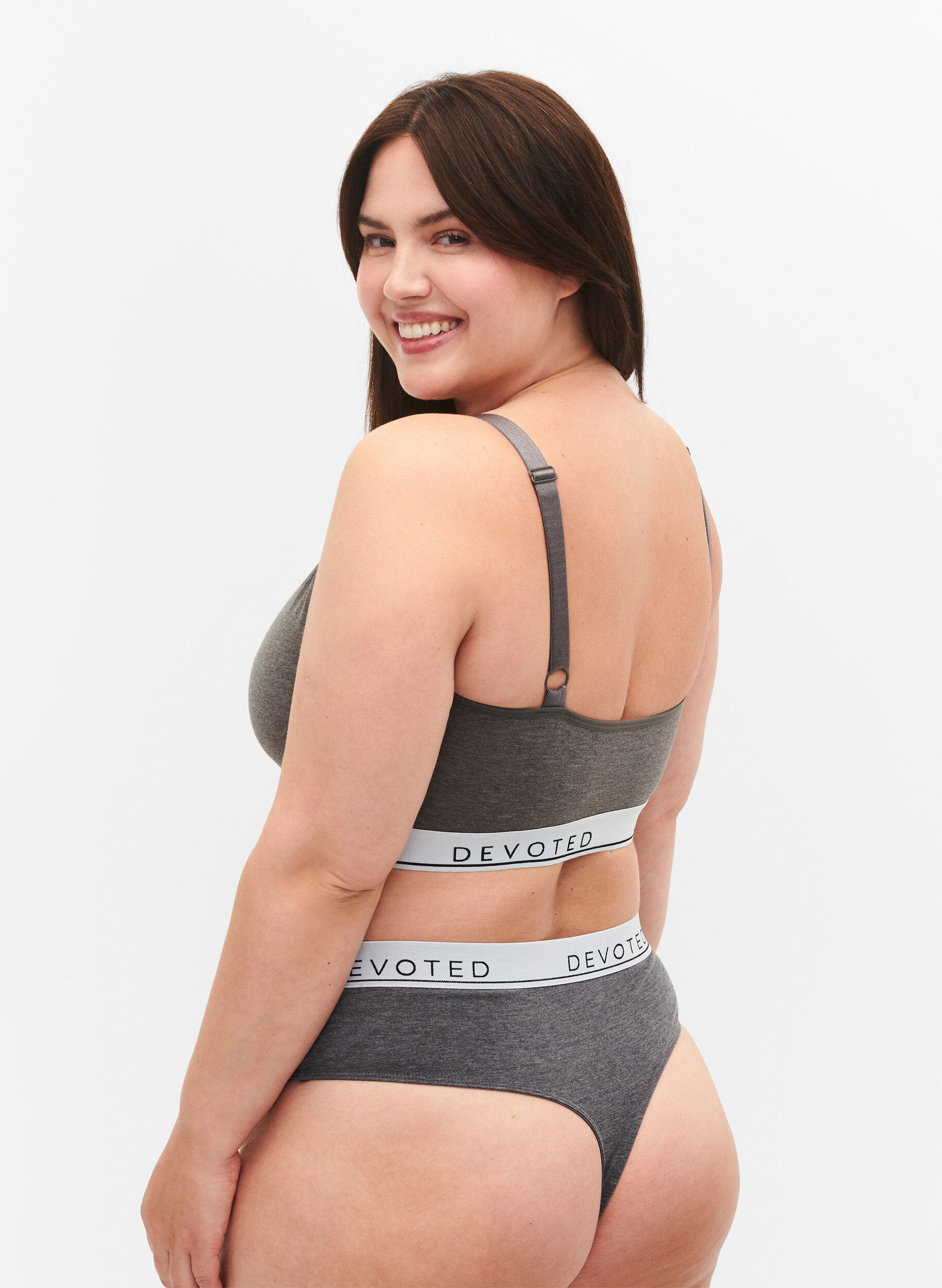 Zizzifashion G-string with regular waist, Grey, Model image number 1