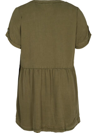 Short-sleeved lyocell tunic, Ivy green, Packshot image number 1