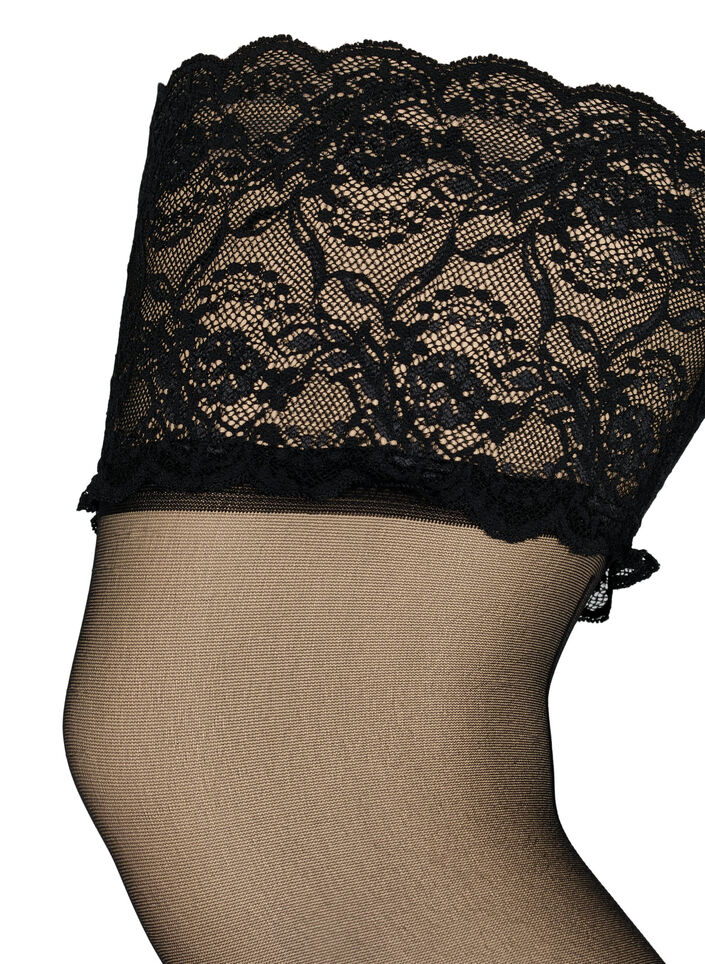 Hold-up stockings in 20 denier, Black, Packshot image number 2