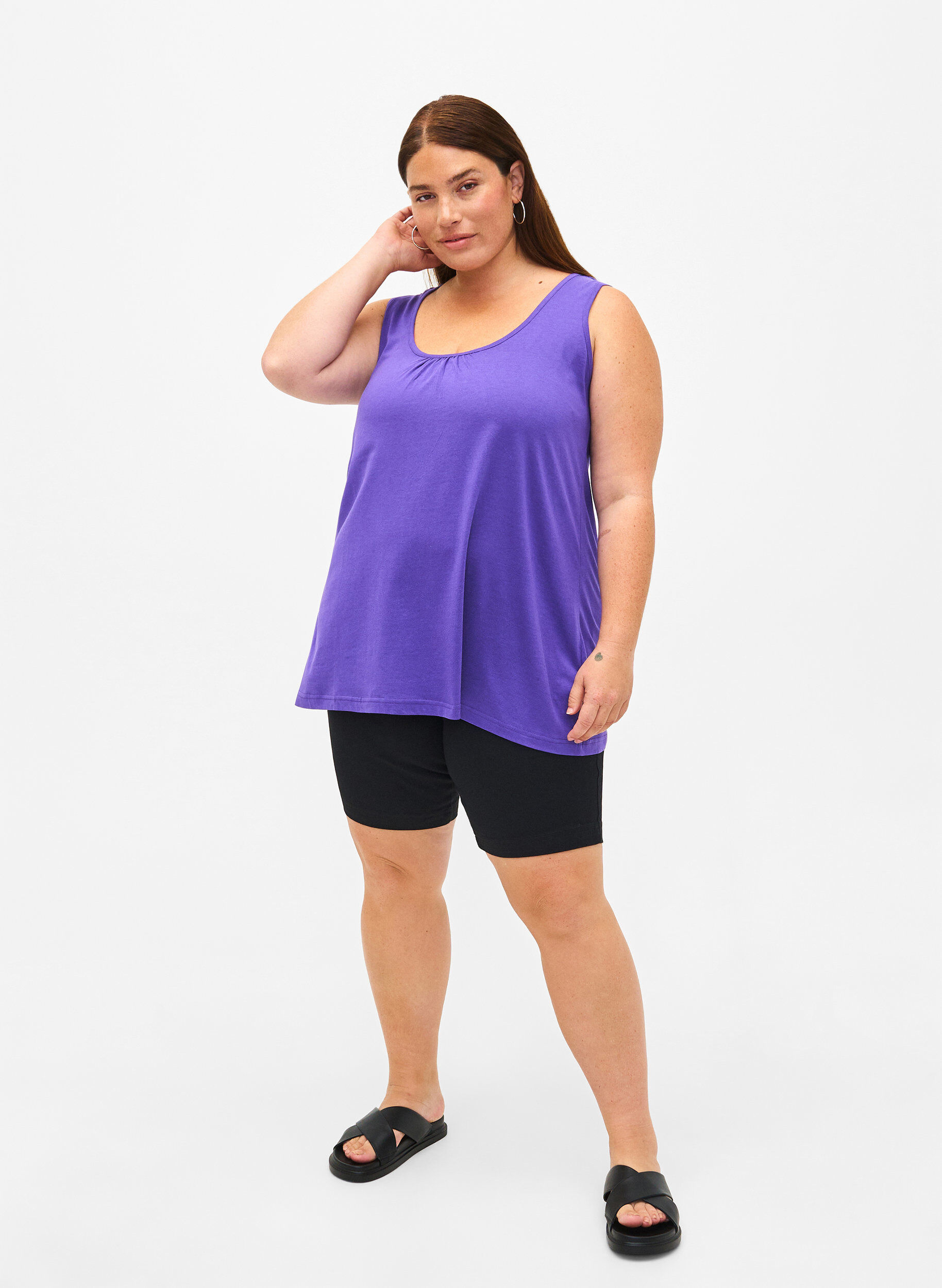 Zizzifashion Top with a-shape and round neck, Ultra Violet, Model image number 2