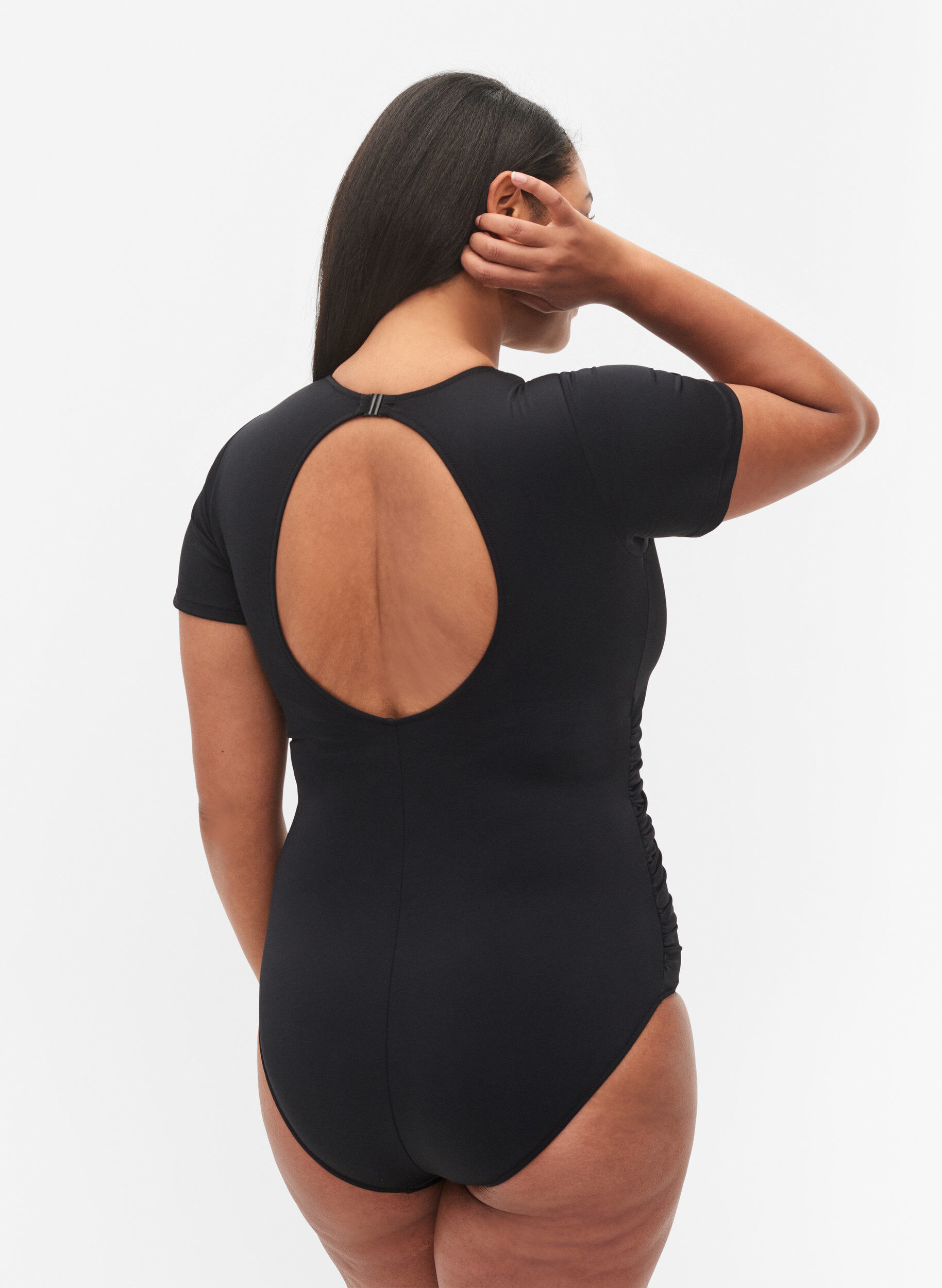 Zizzifashion Swimsuit with short sleeves, Black, Model image number 1