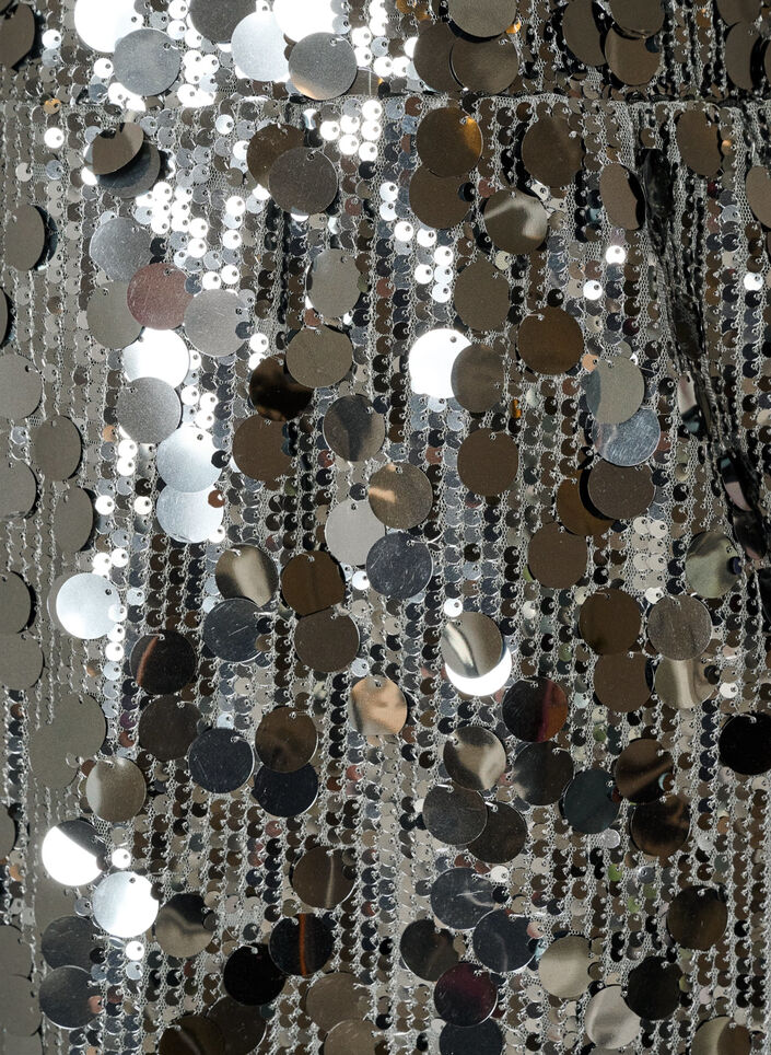 Short sequin skirt with an elasticated waistband, Dark Grey, Packshot