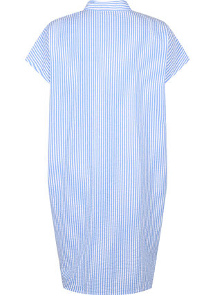 Long striped cotton shirt, Light Blue Stripe, Packshot image number 1