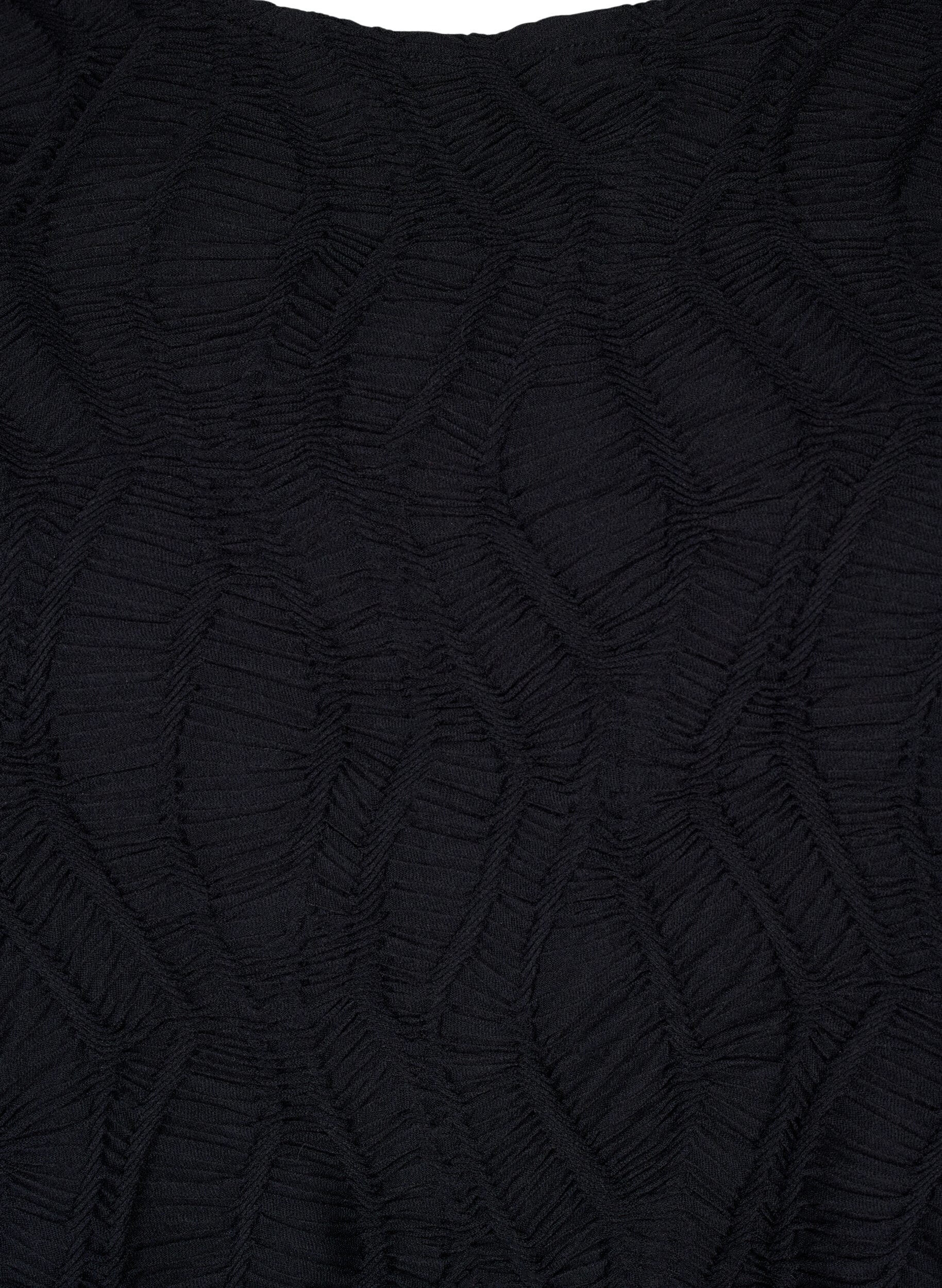 Zizzifashion Textured blouse with short sleeves, Black, Packshot image number 2