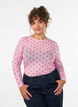 Mesh blouse with print, Pink, Model image number 0