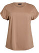 Short sleeved cotton blend t-shirt, Brown, Packshot image number 0