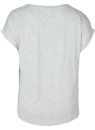 Short-sleeved sports T-shirt with print, Light Grey Melange, Packshot image number 1
