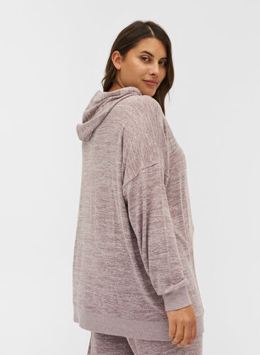 Loose hoodie in a viscose blend, Rose Taupe Mel, Model image number 1
