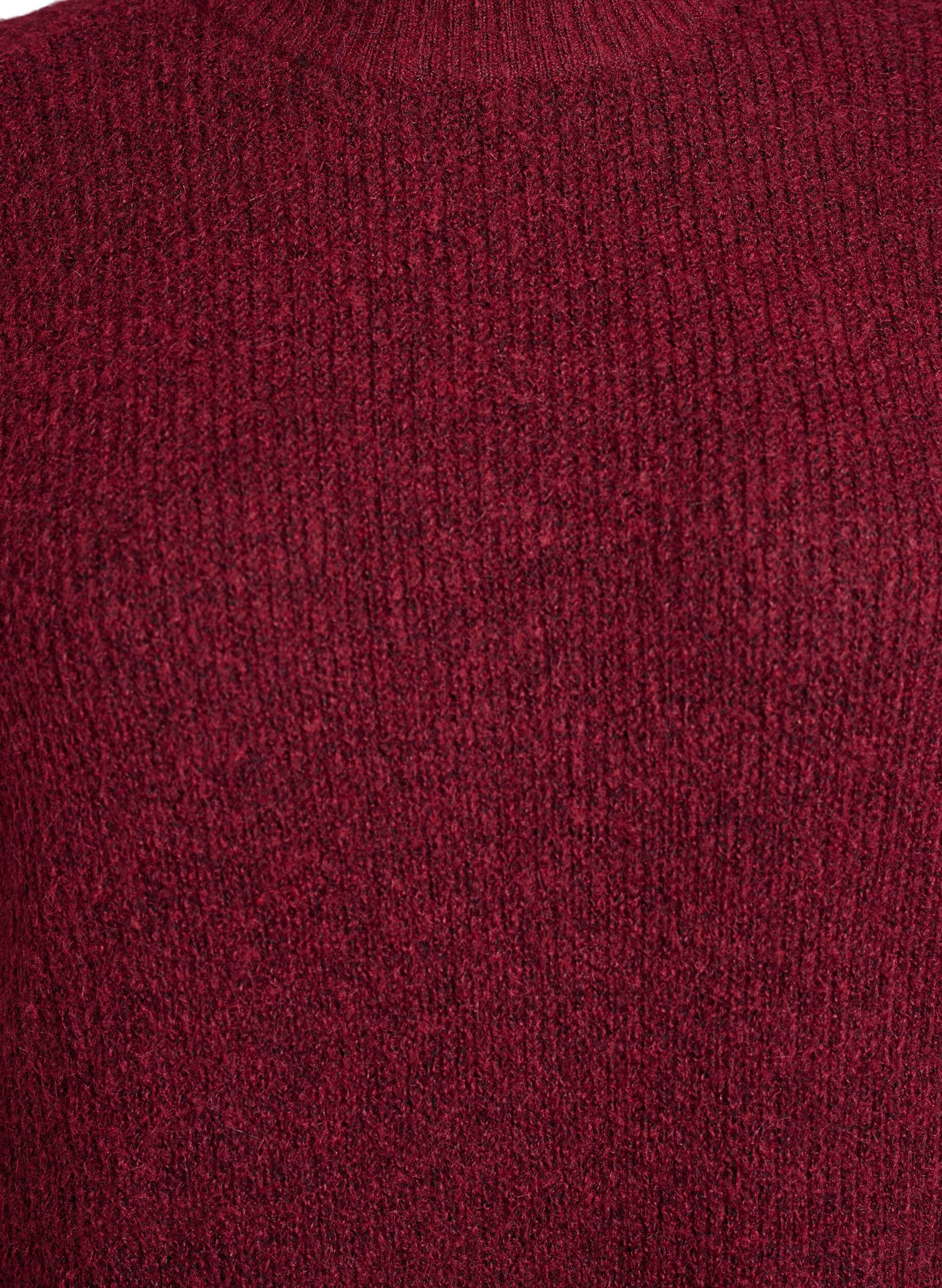 Zizzifashion Long knitted dress with high neck, Red, Packshot image number 2