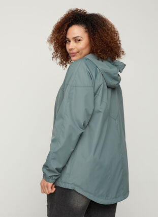 Short jacket with a zip and hood, Balsam Green, Model image number 1