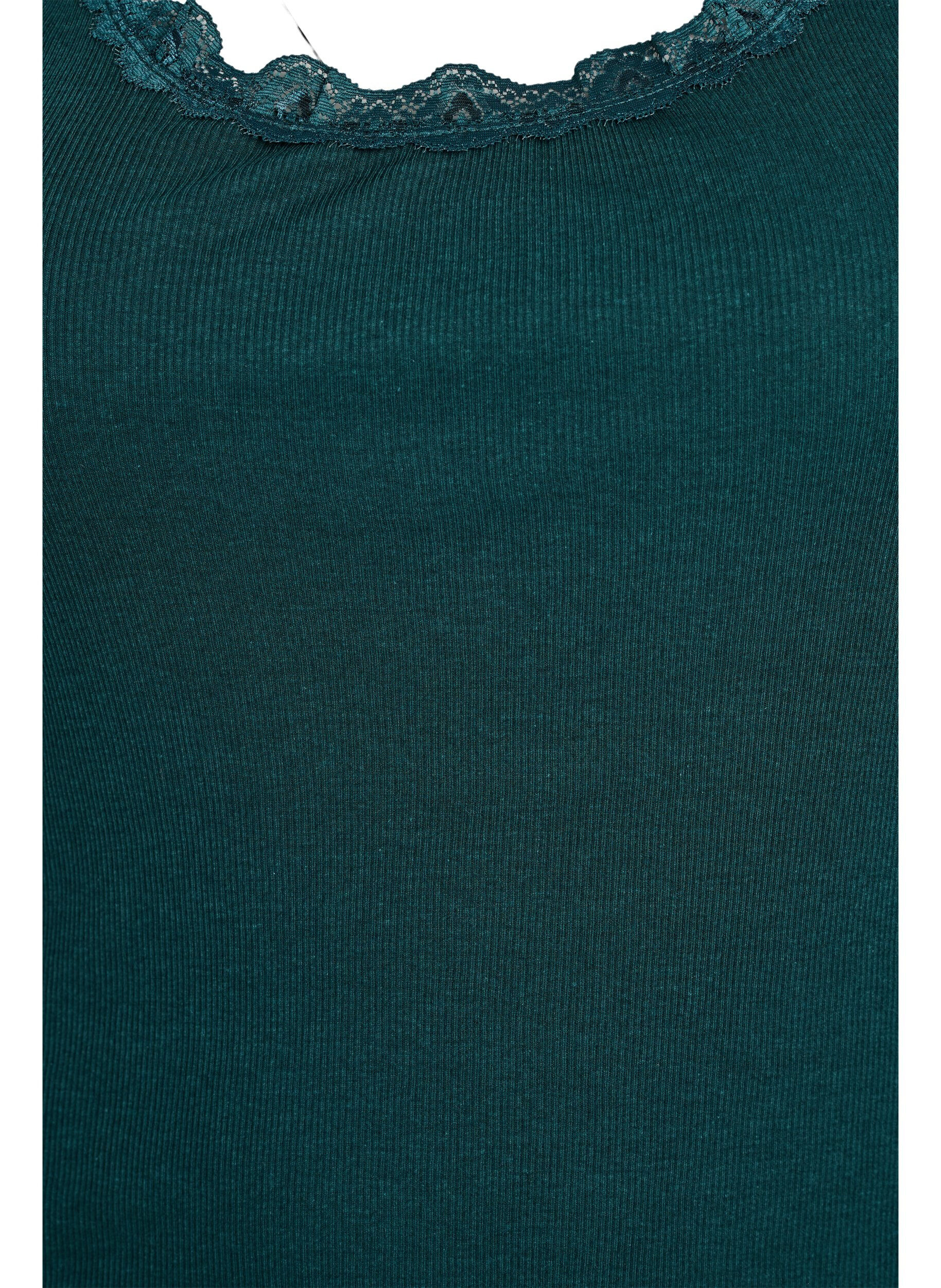 ZizzifashionTop with lace trim, Green, Packshot image number 2