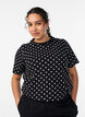Polka dot cotton T-shirt, Black, Model image number 0