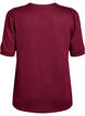 Blouse with button detail and short puff sleeves, Dark Bordeaux, Packshot image number 1