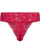 Crotchless lace thong, Red, Packshot image number 1
