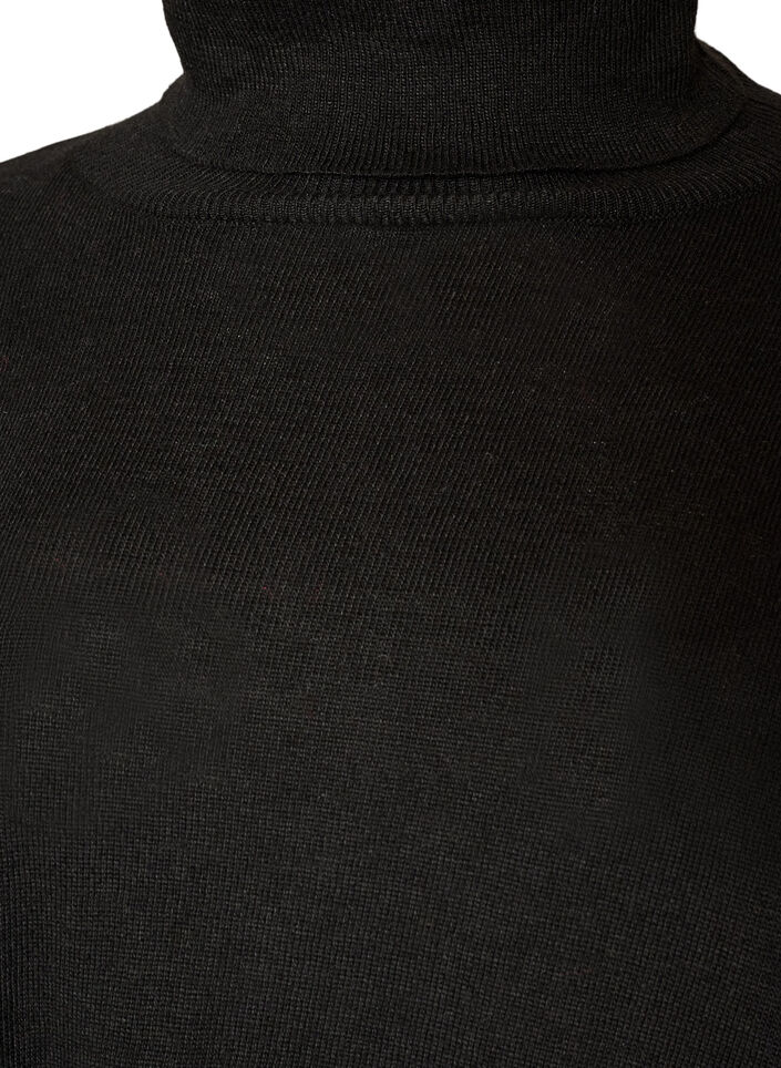 Turtleneck jumper with a loose fit, Black, Packshot image number 2