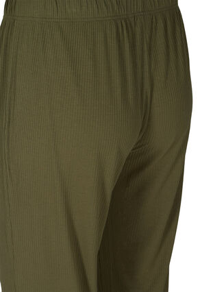 Loose trousers made from ribbed material, Olive Night, Packshot image number 3