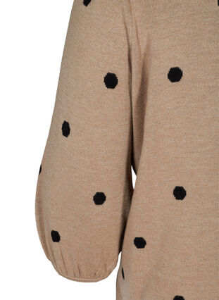 Knitted blouse with 3/4 sleeves and contrast-coloured dots, Nomad Mel w black, Packshot image number 3