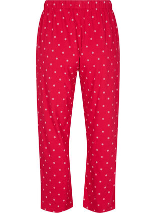 Printed cotton pyjama trousers, Tango Red AOP, Packshot image number 1