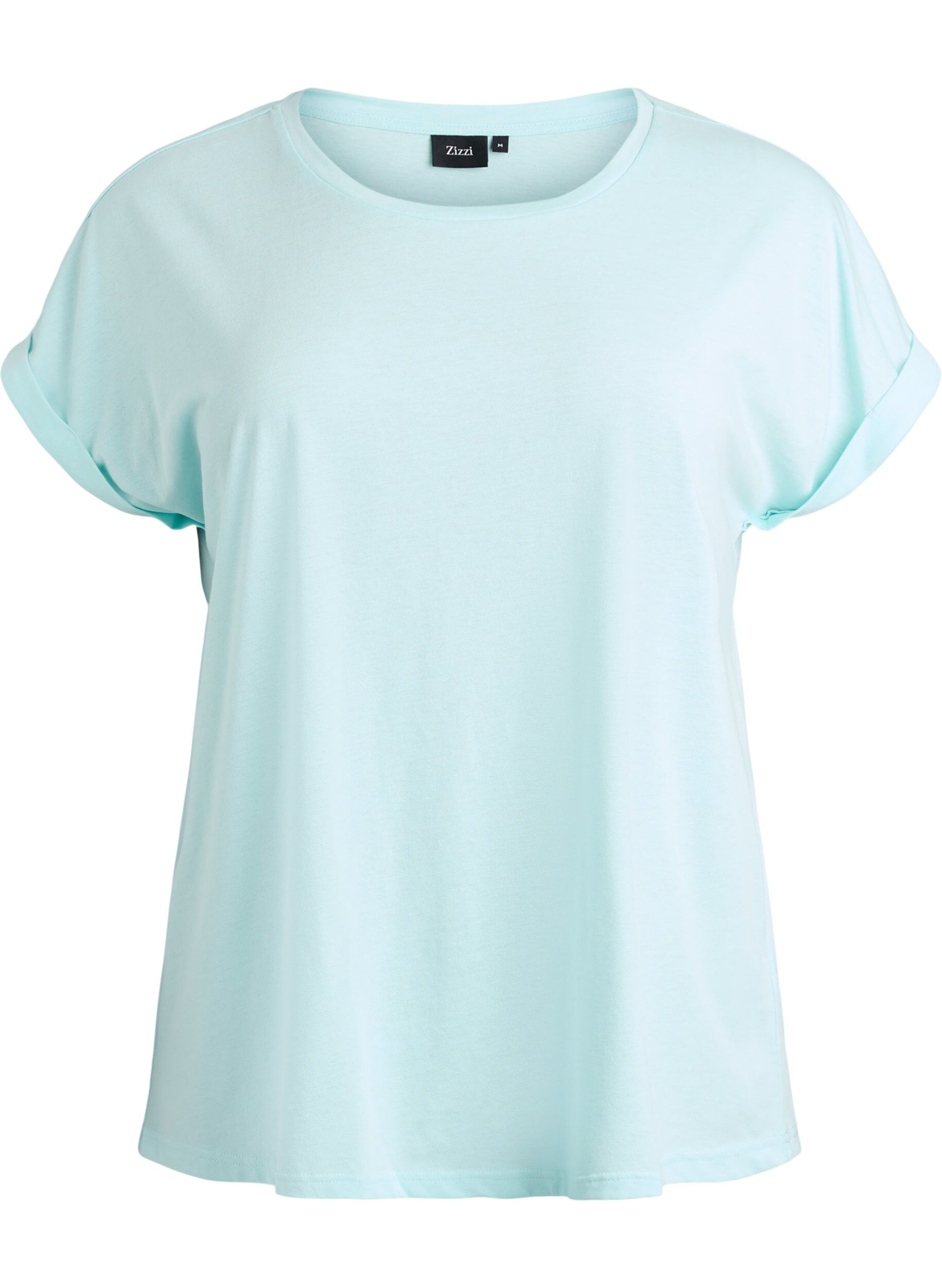 Short-sleeved cotton blend t-shirt