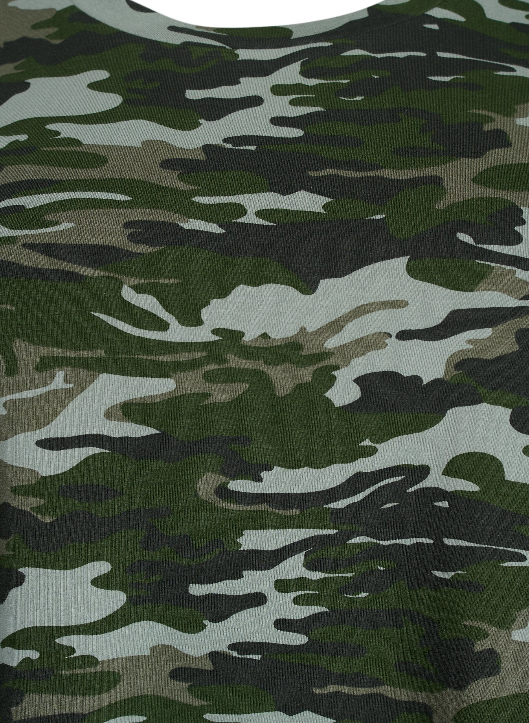 Zizzifashion T-shirt with round neck and all-over print, Green, Packshot image number 2