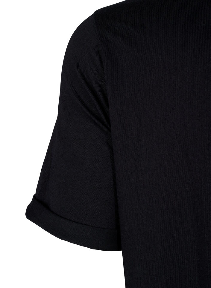 Cotton t-shirt dress, Black, Packshot image number 3