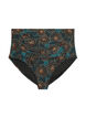Bikini briefs with print and a high waist, Petrol, Packshot image number 0