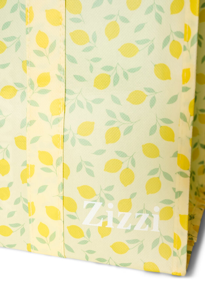 Shopping bag with zipper, Yellow, Packshot image number 2