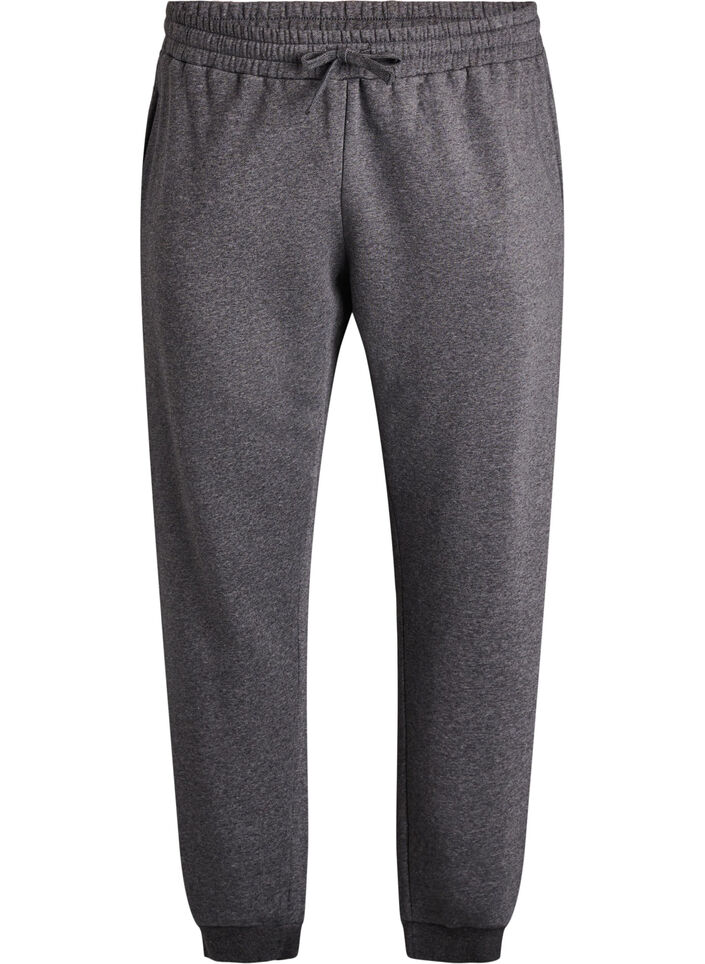 High-waisted sweatpants, Dark Grey, Packshot image number 0
