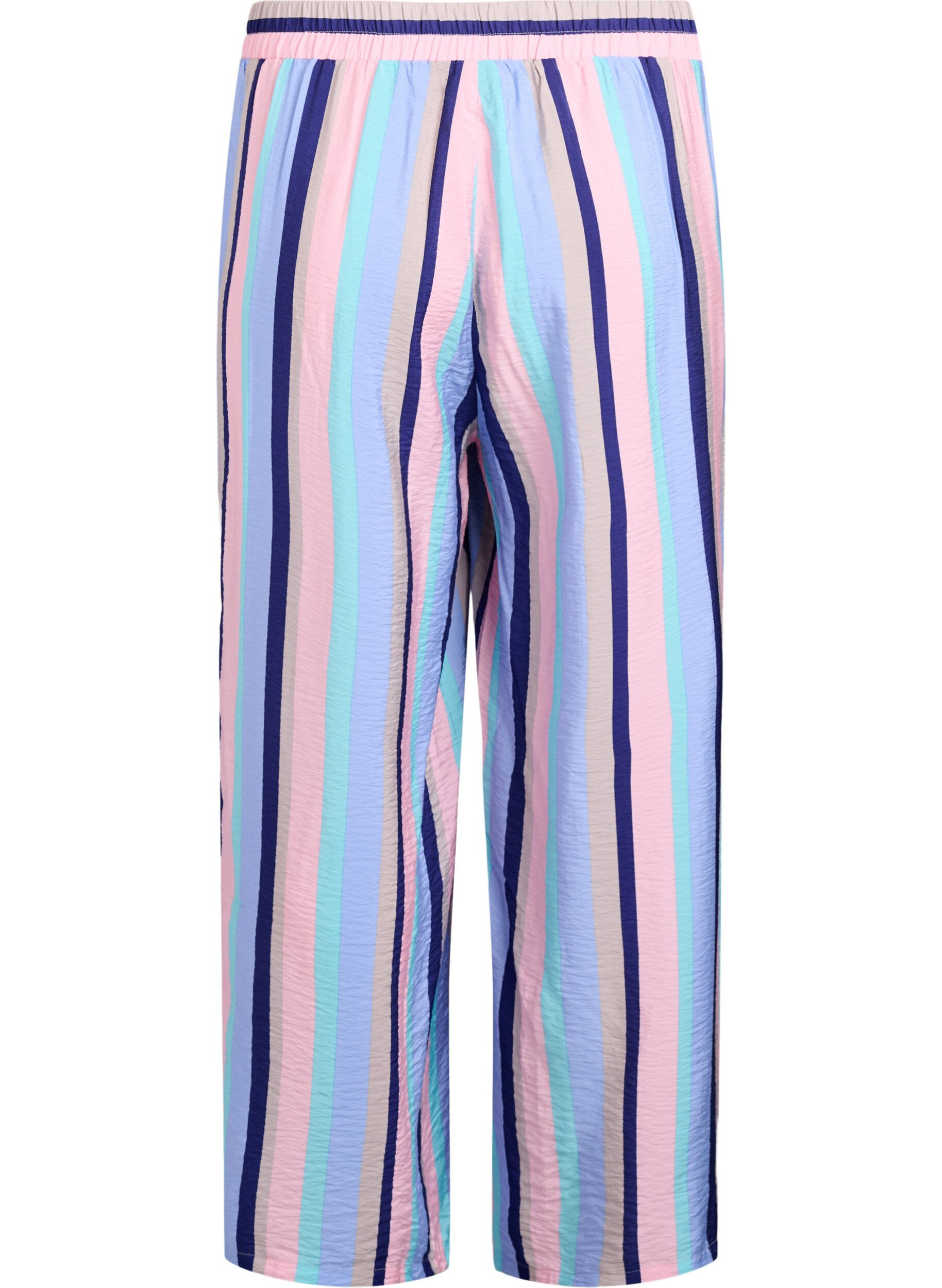 Zizzifashion Loose viscose trousers with stripes, Blue, Packshot image number 1