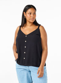Viscose top with narrow straps, Black, Model