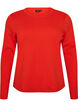 Long-sleeved basic T-shirt with a round neck, Red, Packshot image number 0
