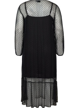 Long transparent dress with dots, Black, Packshot image number 1