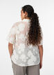 Sheer shirt blouse with floral print, Beige, Model image number 2