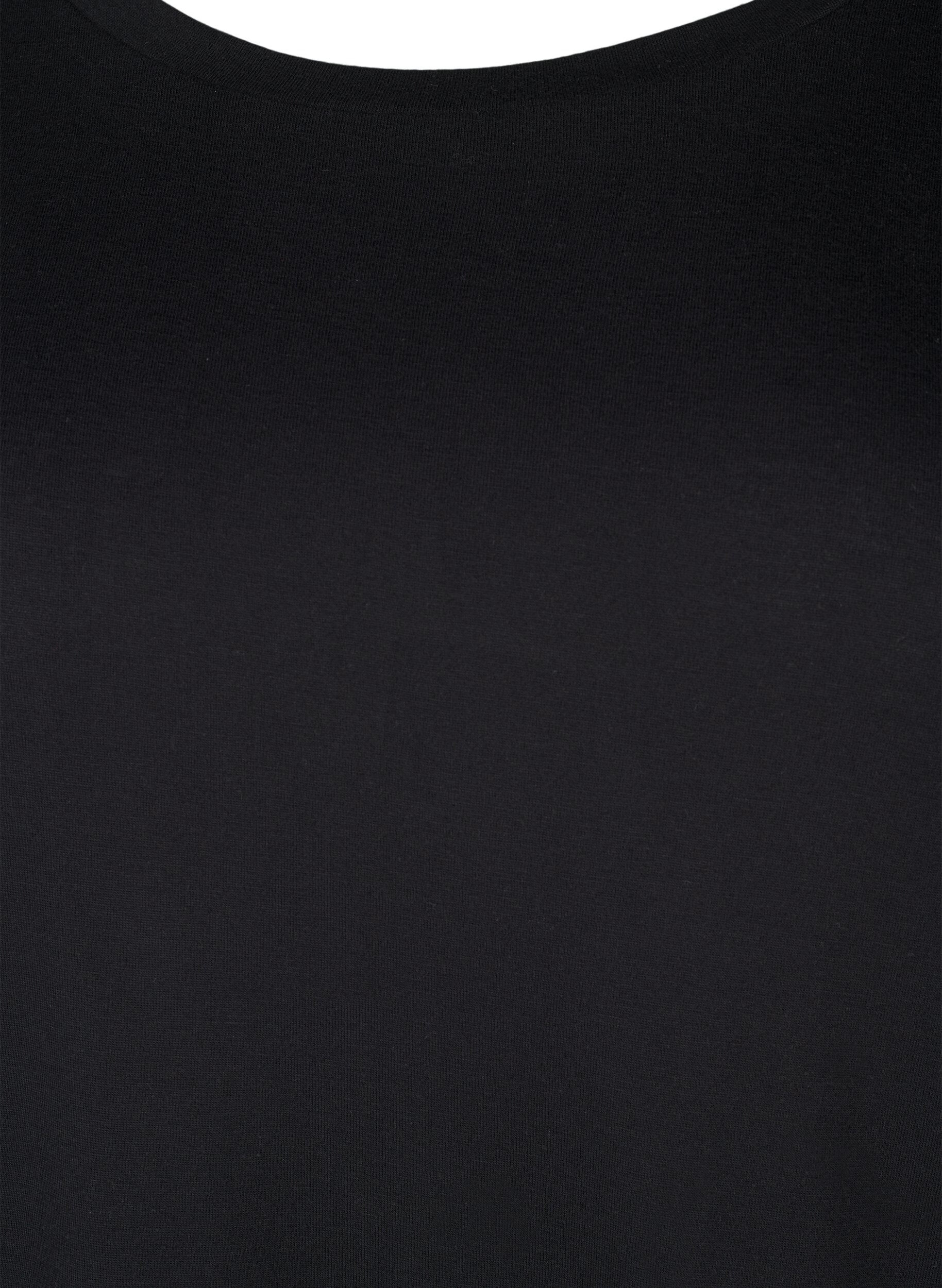 Zizzifashion T-shirt in wool and viscose, Black, Packshot image number 2