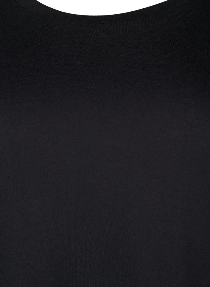 T-shirt in wool and viscose, Black, Packshot image number 2