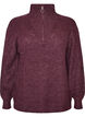 Knitted sweater with high neck and zipper, Purple, Packshot image number 0