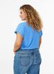 Short sleeved cotton blend t-shirt, Blue, Model image number 2