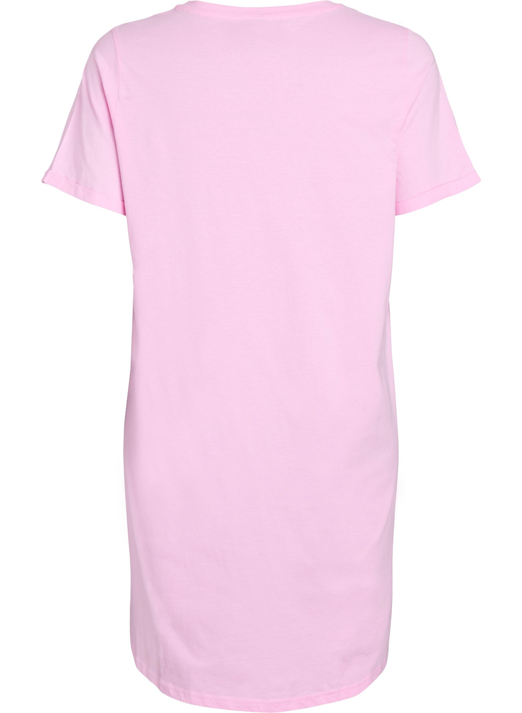 Zizzifashion Short-sleeved nightgown in organic cotton, Rose, Packshot image number 1