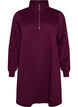 Sweatshirt dress with a high ribbed collar and zip, Purple, Packshot image number 0