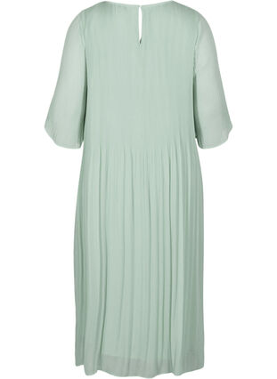 Pleated dress, Gray mist, Packshot image number 1